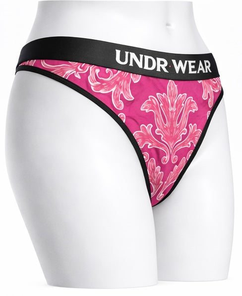 Pink floral thong