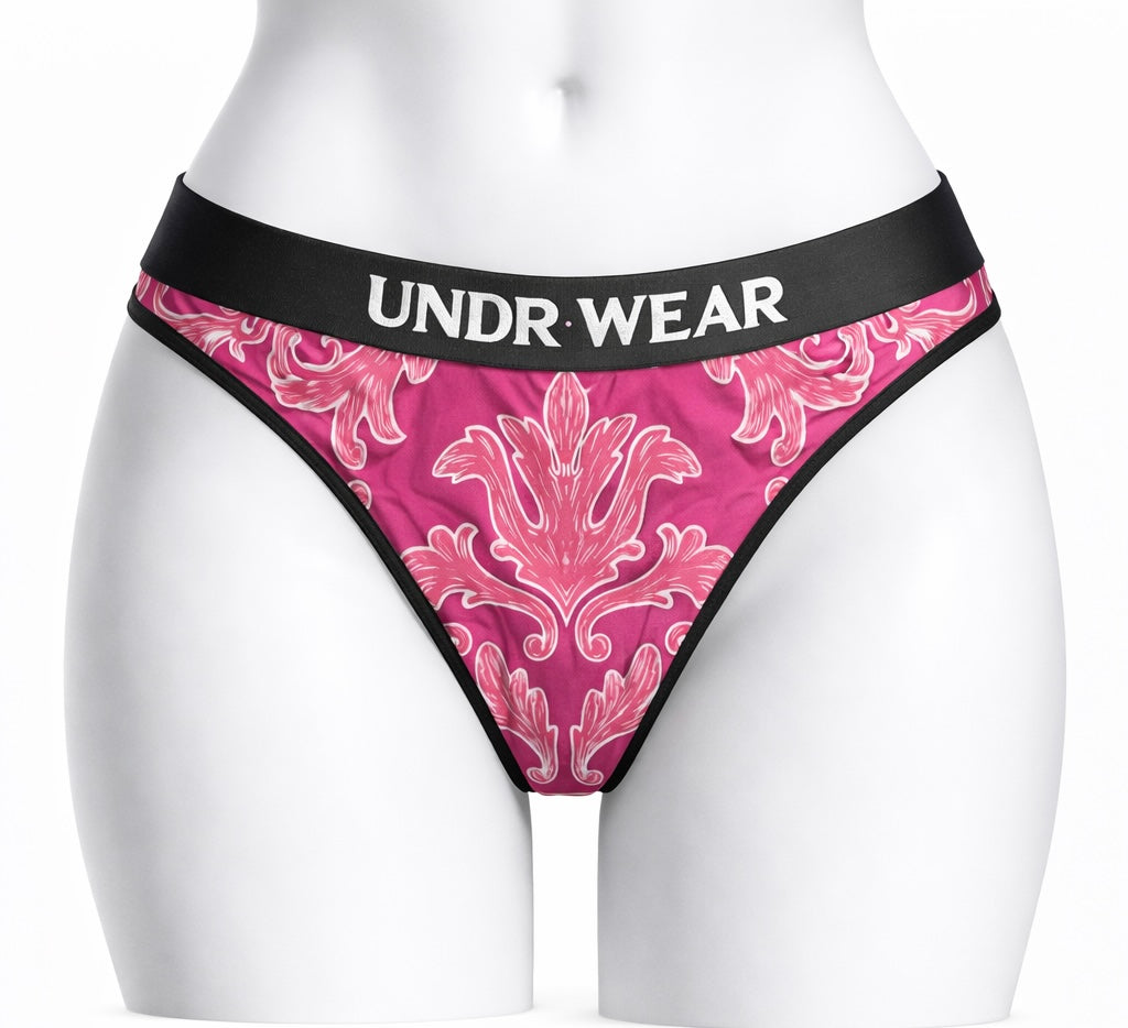 Pink floral thong