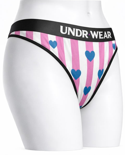 Pink striped thong