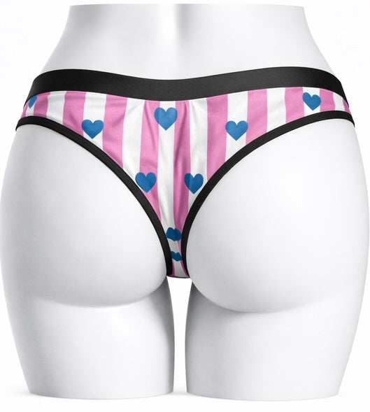 Pink striped thong