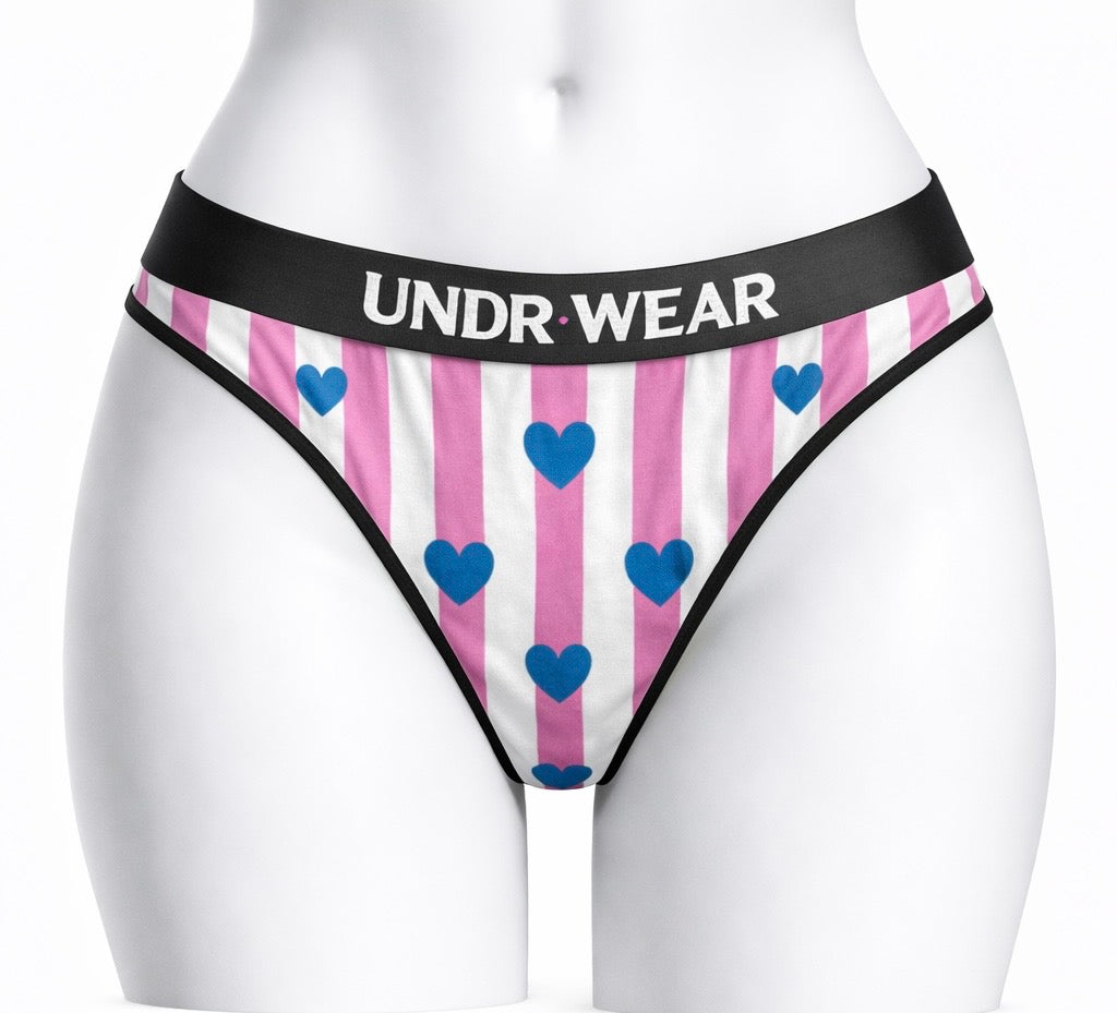 Pink striped thong
