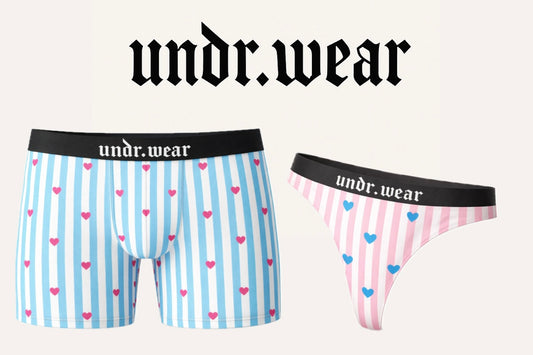 “Stripped hearts” Matching underwear