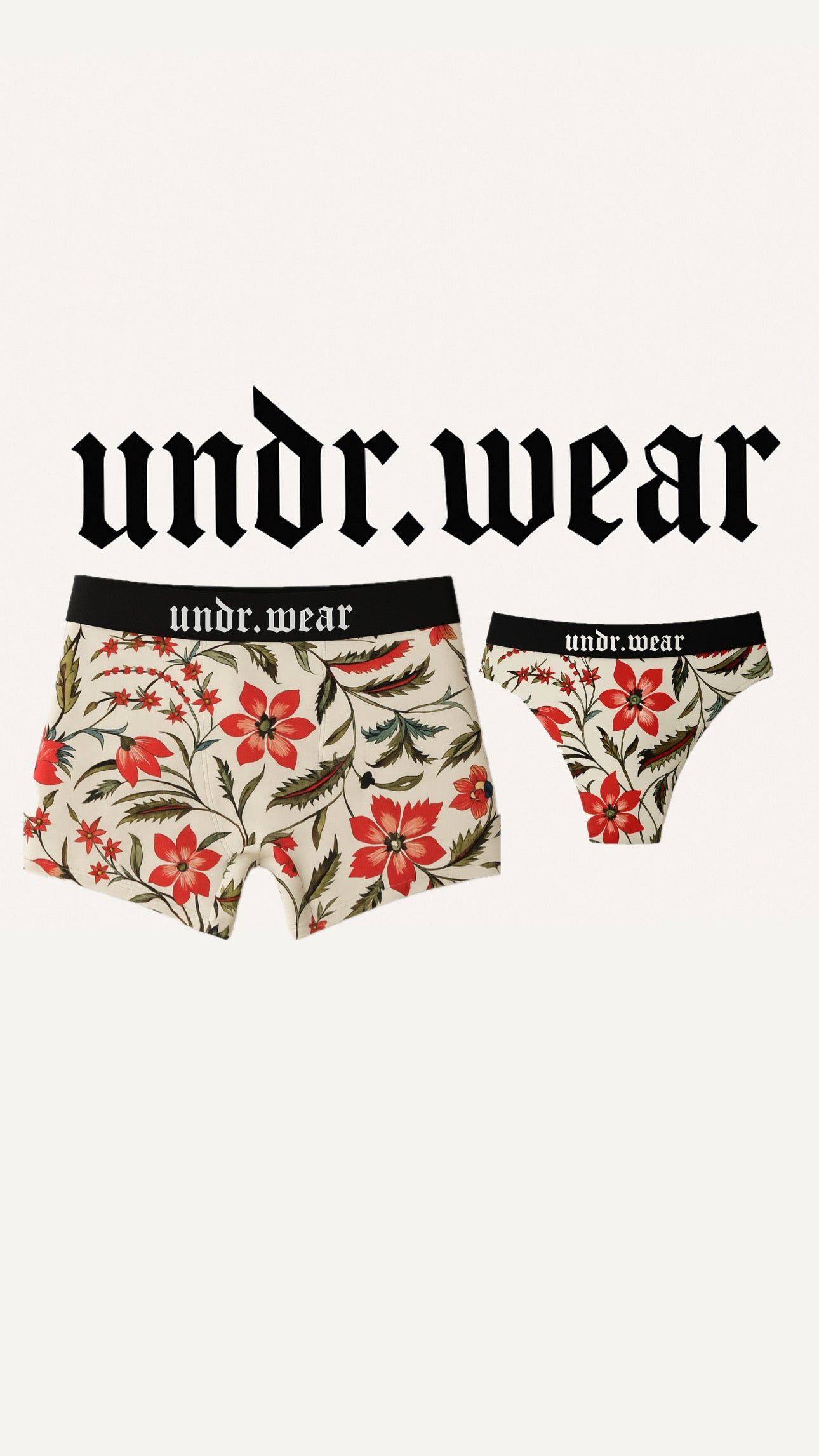 “Colorful flowers” Matching underwear
